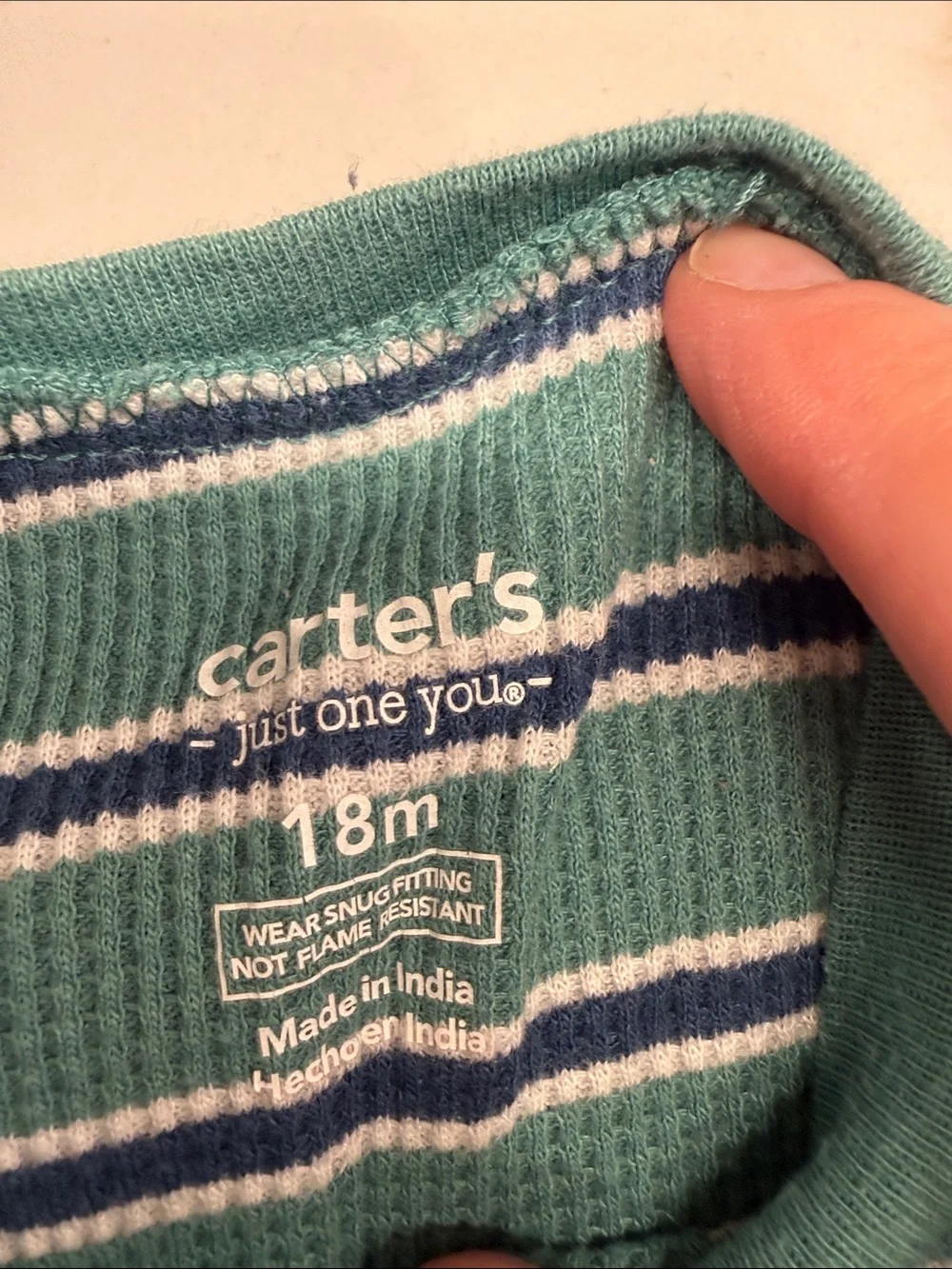 Carter’s Just One You 2-pack Green Stripe & Recycling Truck Print PJs 18mo